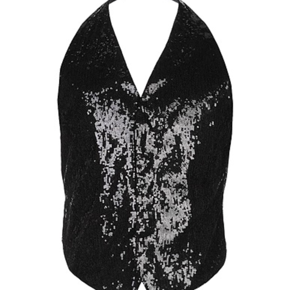 DSquared 2, Black Sequin vest, Size 38 (suit size),